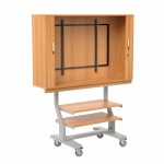 Flat-Screen-Schrank fahrbar, bis 52 Zoll Diagonale, Höhe 190 cm, 154x65 cm (B/T) 